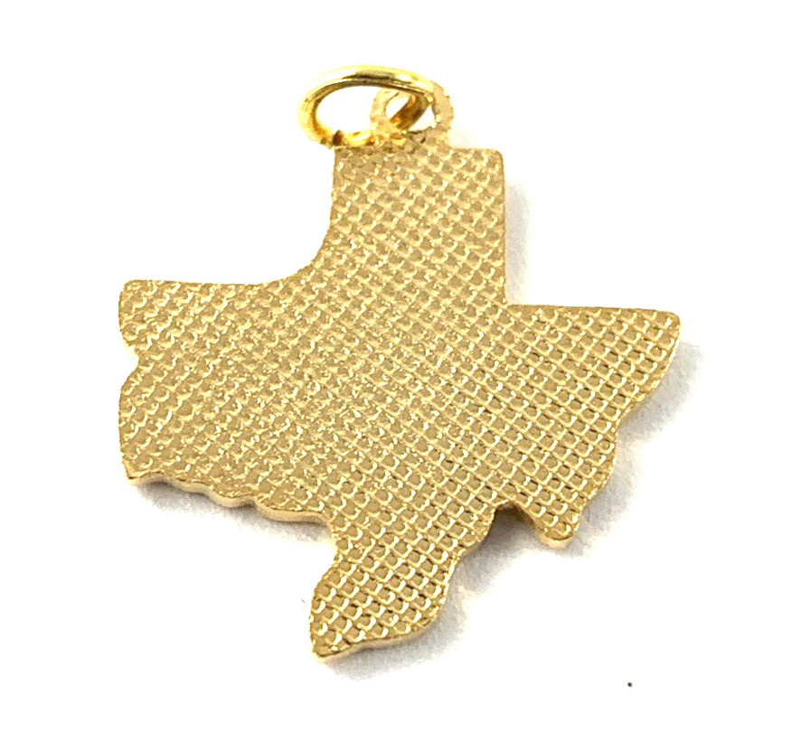 Texas State Charm Enamel | Gold Toned | Rust | 3/4″ | New Old Stock