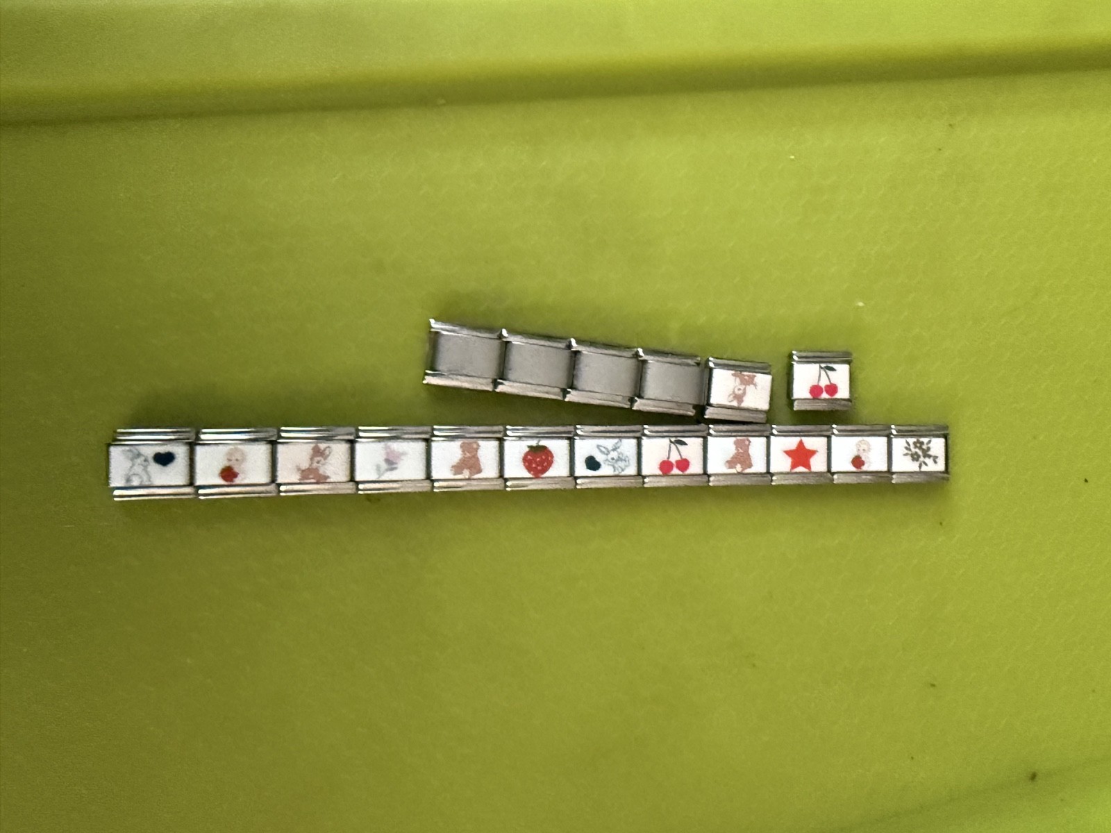 Zoppini Stainless Steel Italian Charm Bracelet with 18 Links & 14 Charms JB1