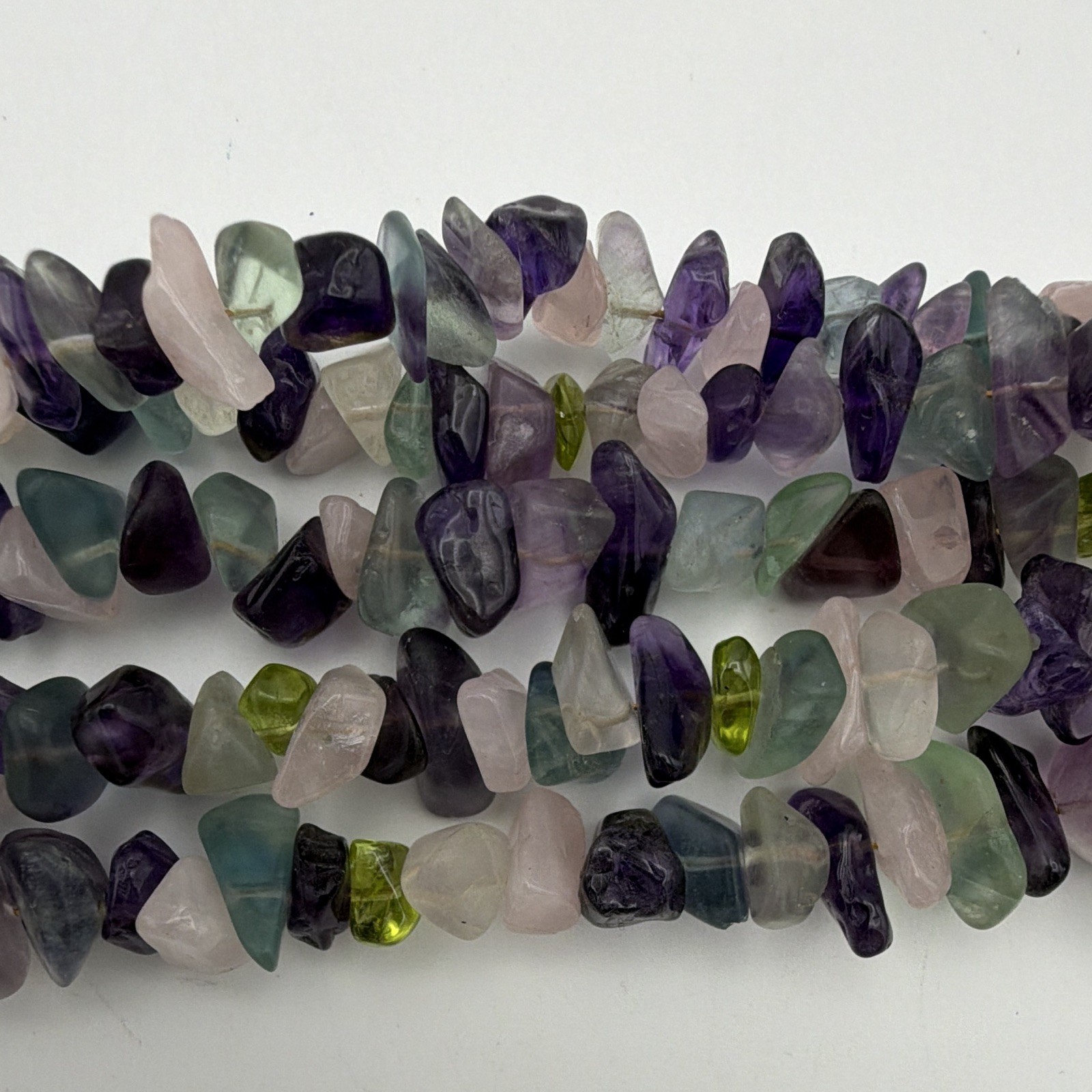 Multi-Strand Stone Chip Beaded Bracelet 7 in