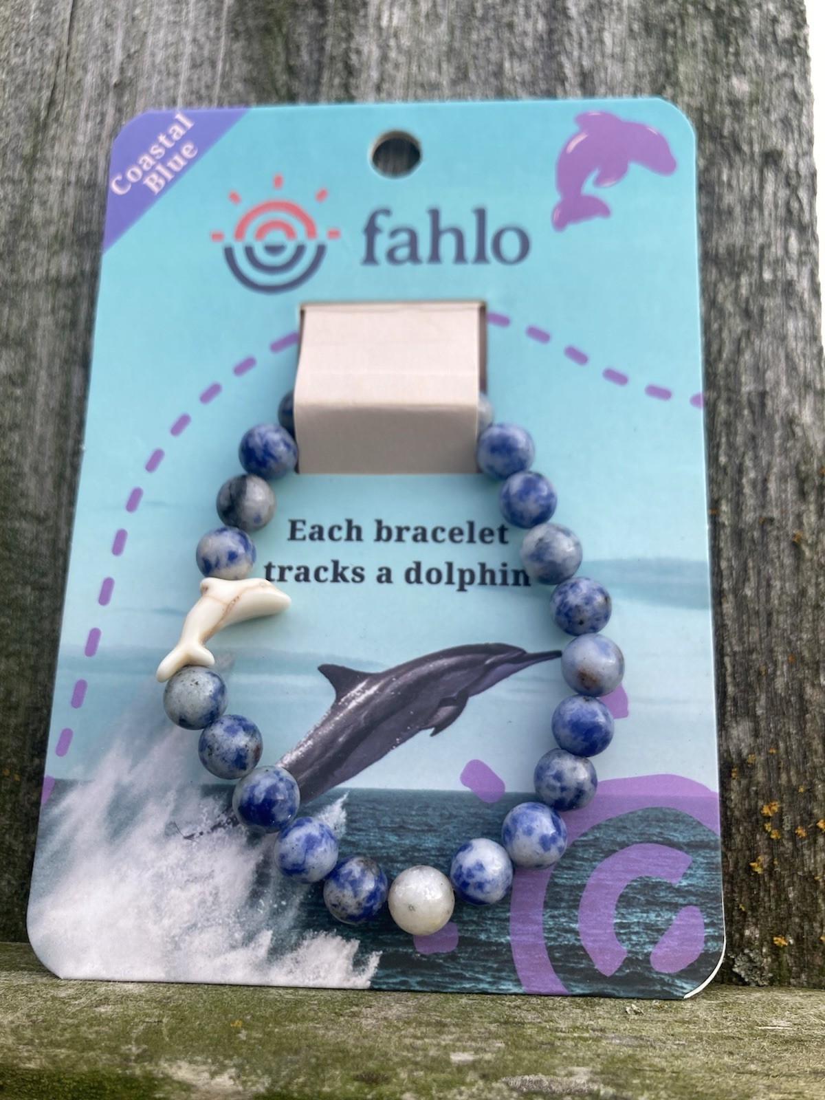 Fahlo Dolphin Tracking bracelet, Coastal blue Endangered Species Jewelry NWT