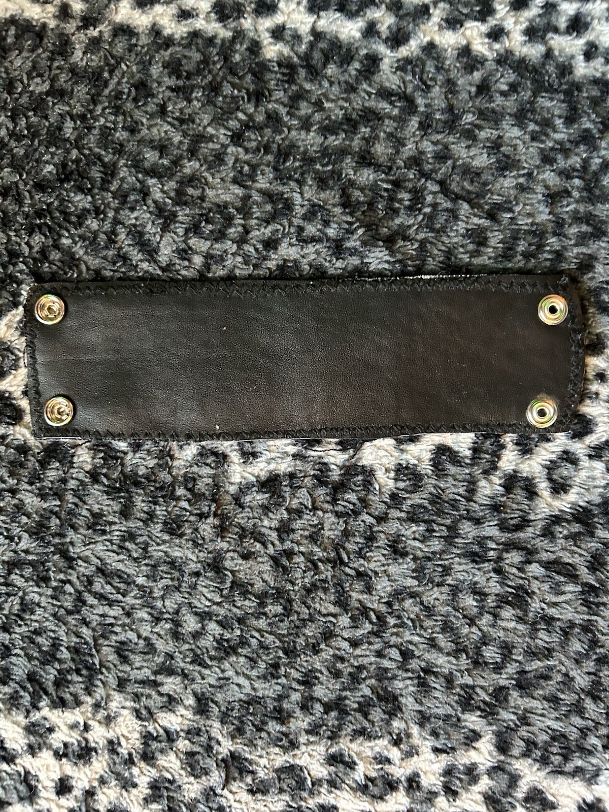 Bracelet Bleached Black Denim/Leather Wrist Cuff Bangal Unisex Handmade Jewelry