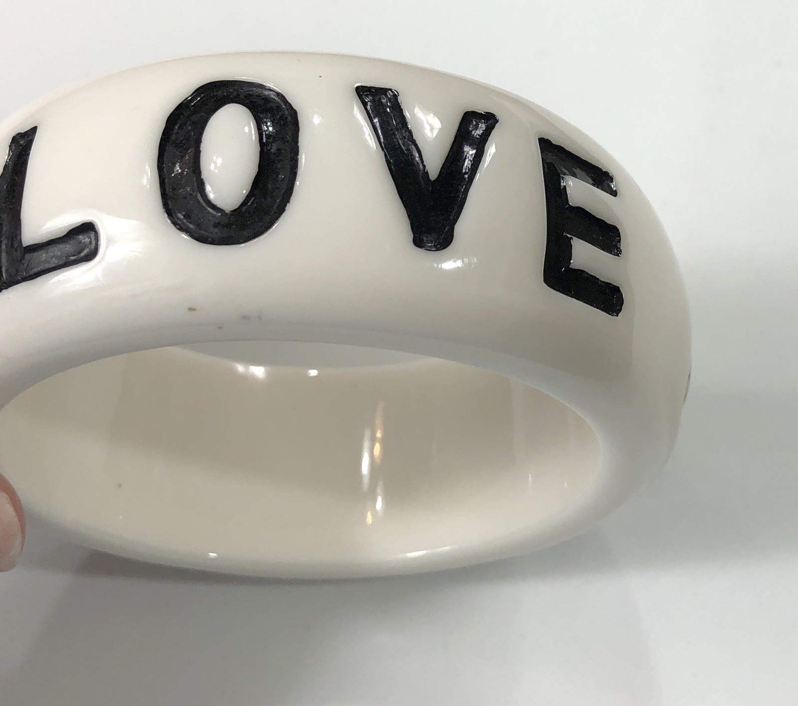 Love Bracelet Bangle Chunky Resin White – 8 in