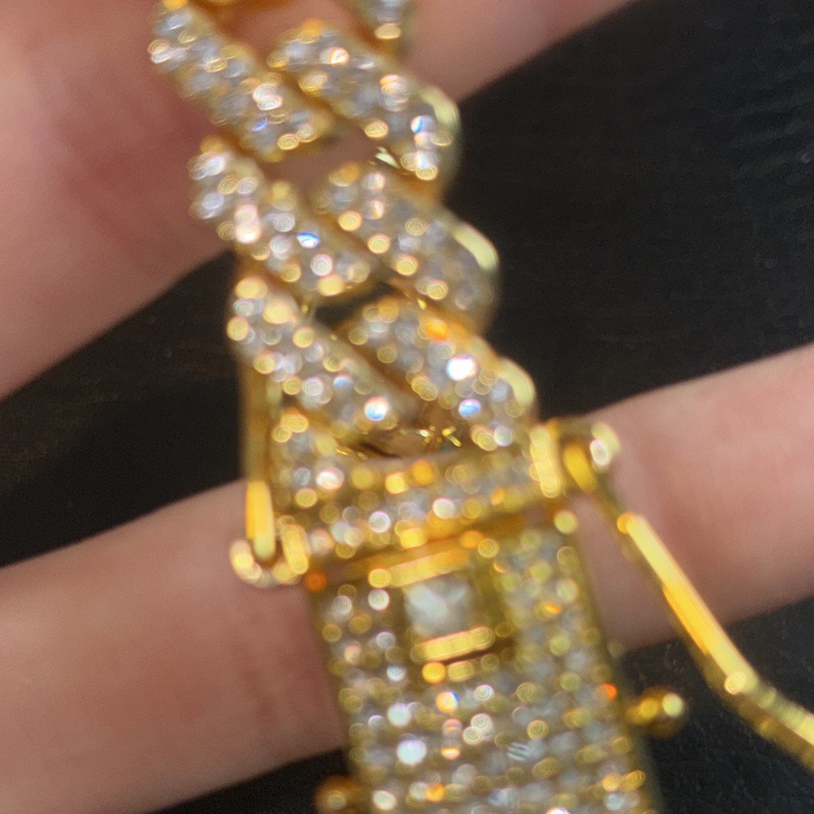 Iced out 14k gold plated CZ bracelet. 8inches and 8mm thick.