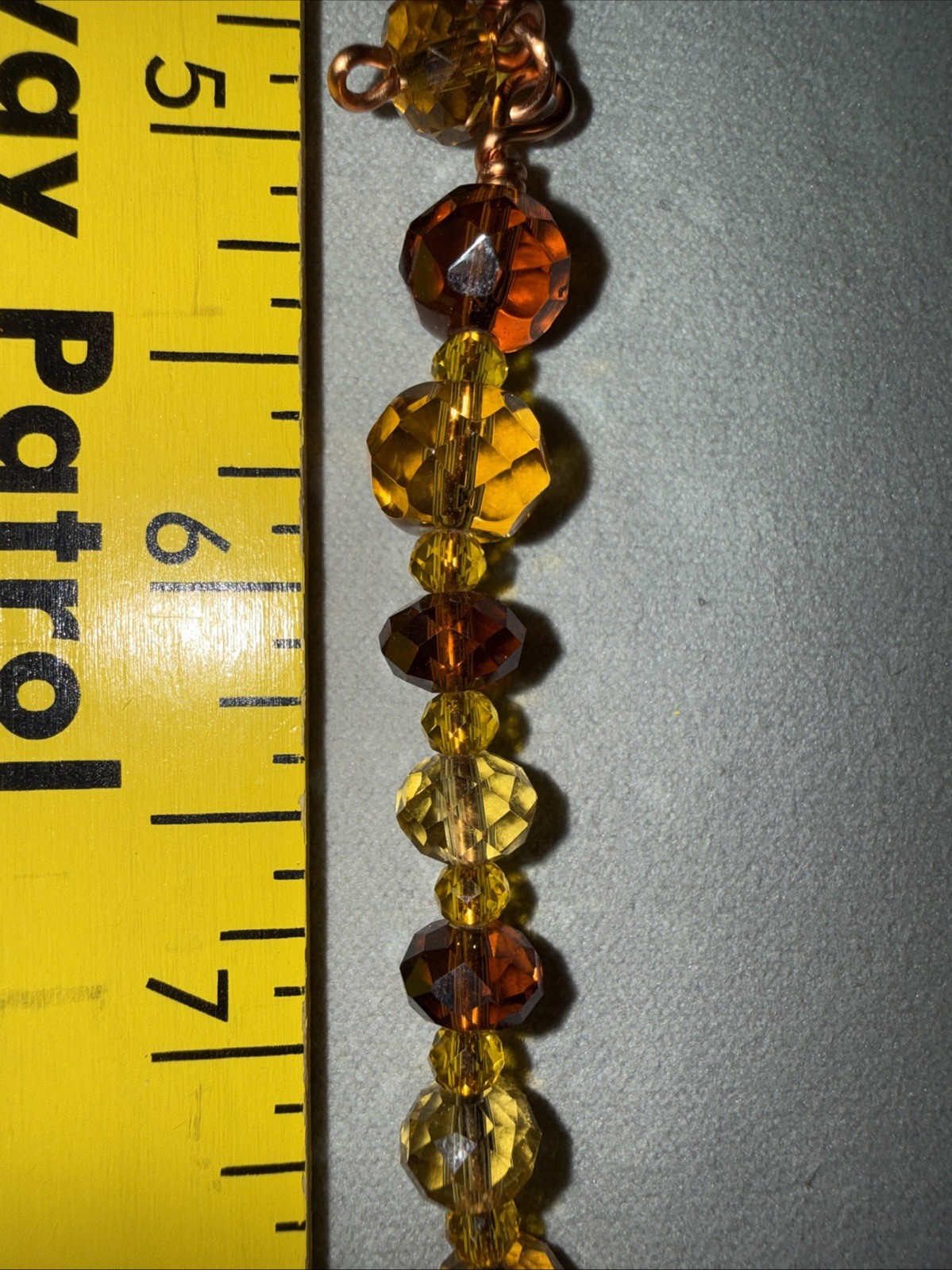 Mustard Yellow/ Orange- Brown Striped Heart Bracelet And Earrings Rose Quartz