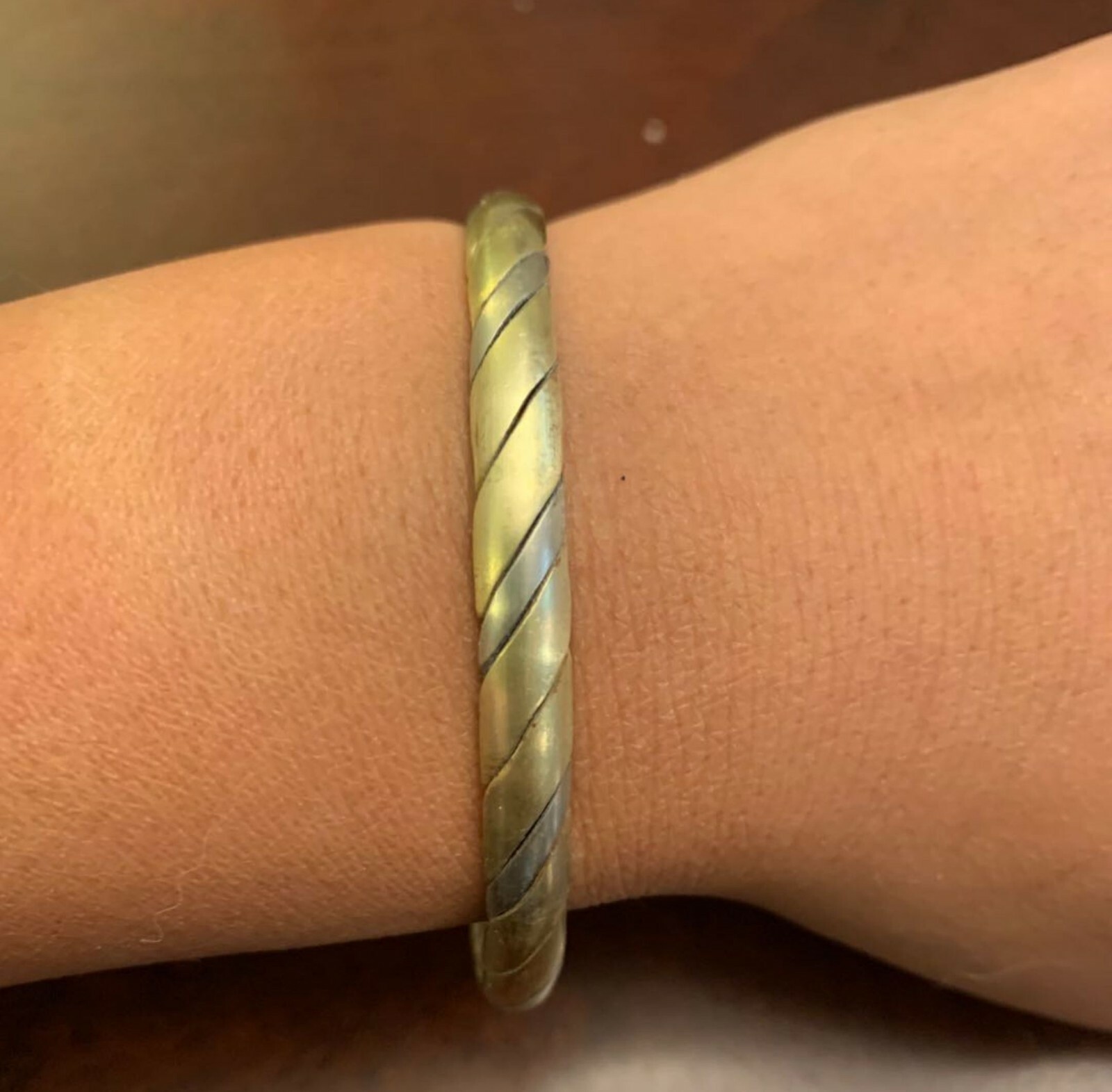 Nepalis Dual Metal Twist Braided Cuff BRACELET – Handmade Bangle from Nepal NEW