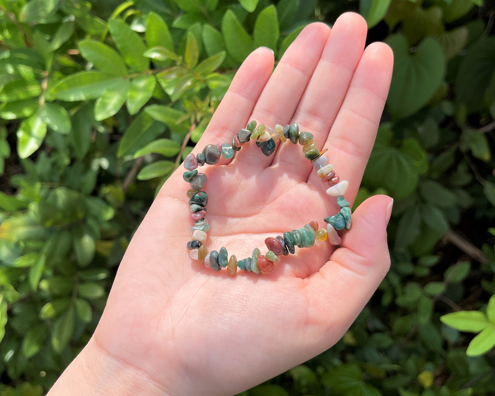 Bloodstone Chip Bracelet – Bloodstone Gemstone Jewelry Gift for Her