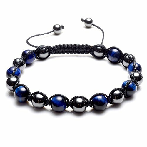 Black Hematite Jewelry Men Protection Energy Reiki Balance lapis lazuli Bracelet