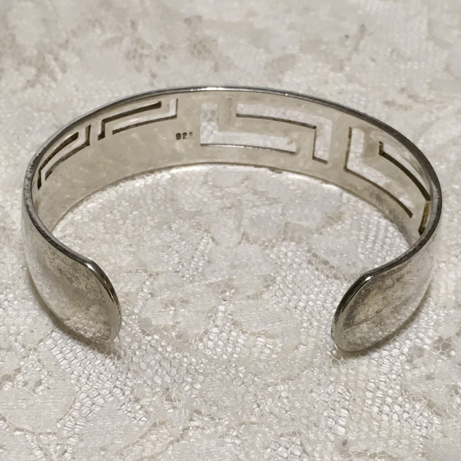 Silver Tone Cuff Bracelet Geometric southwestern style