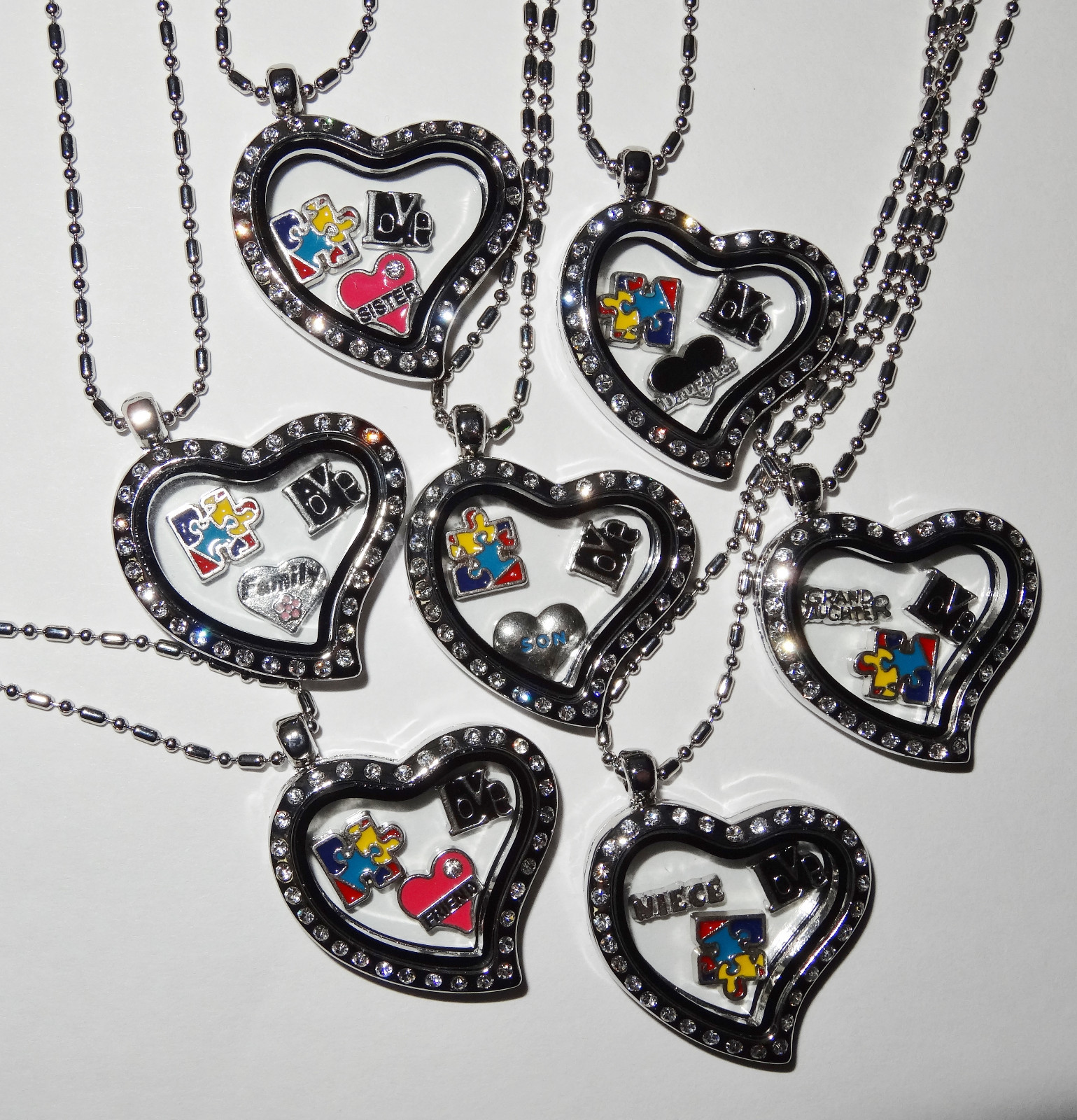 Autism Awareness Locket Necklace yes Fit Origami Owl Floating Charm
