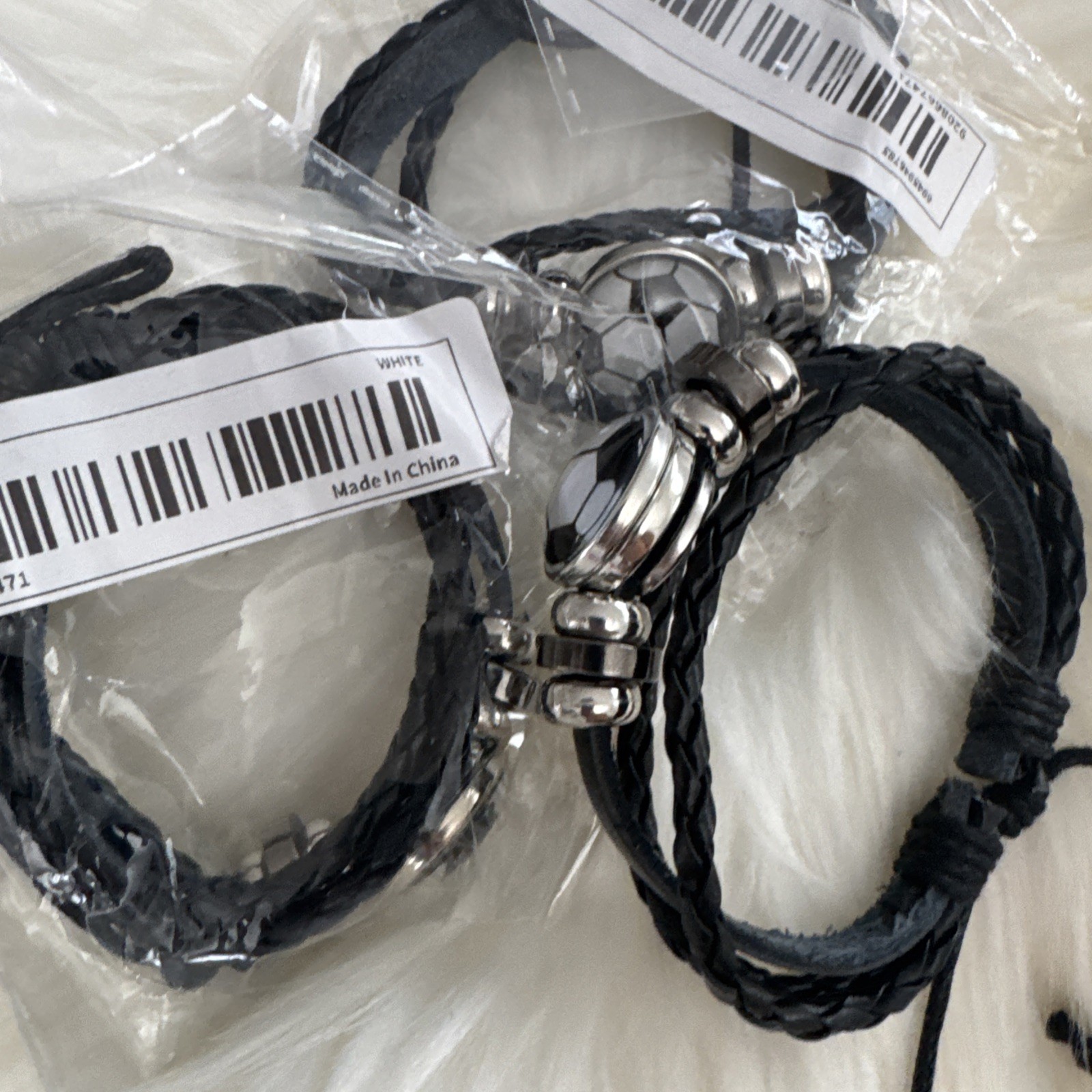 (3) Hand Woven Adjustable Soccer Bracelet Hand Jewelry