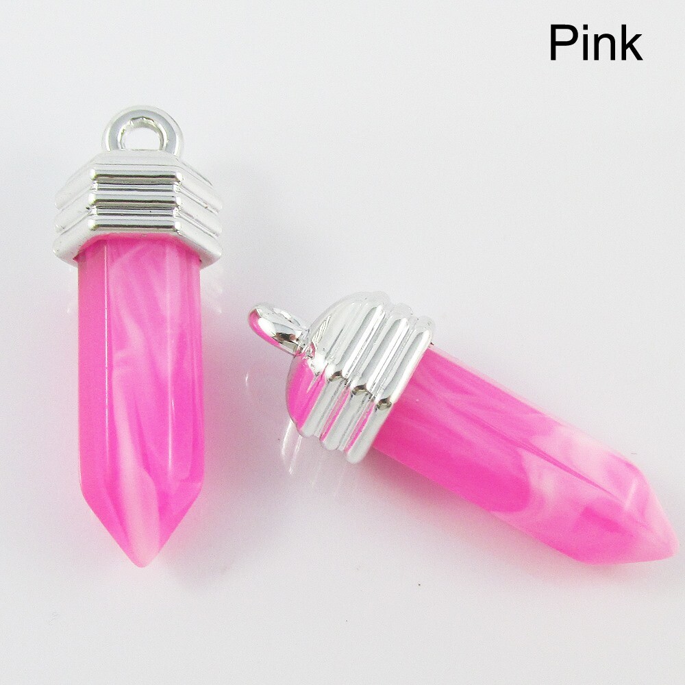 Bulk Pack of 5 Bullet Pendants Acrylic 37x13mm Select Colour