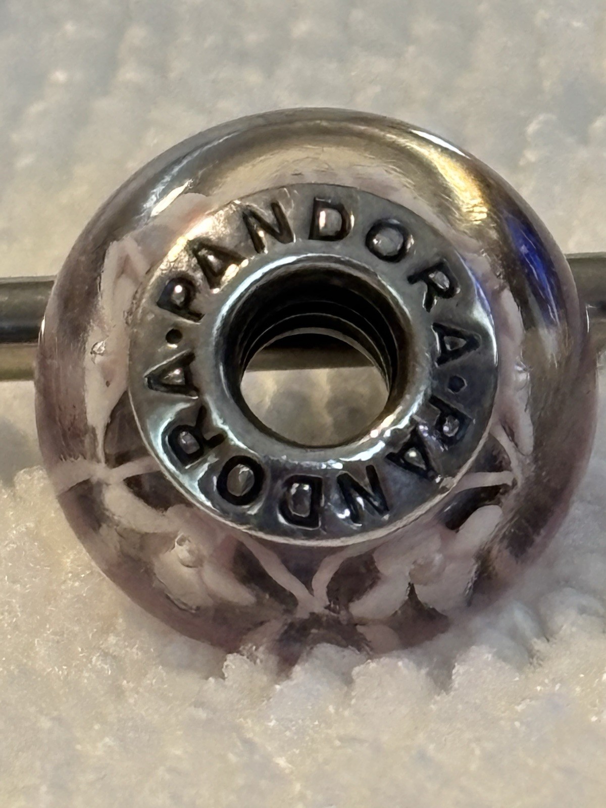 Pandora Pink Field of Flowers Murano Glass Charm