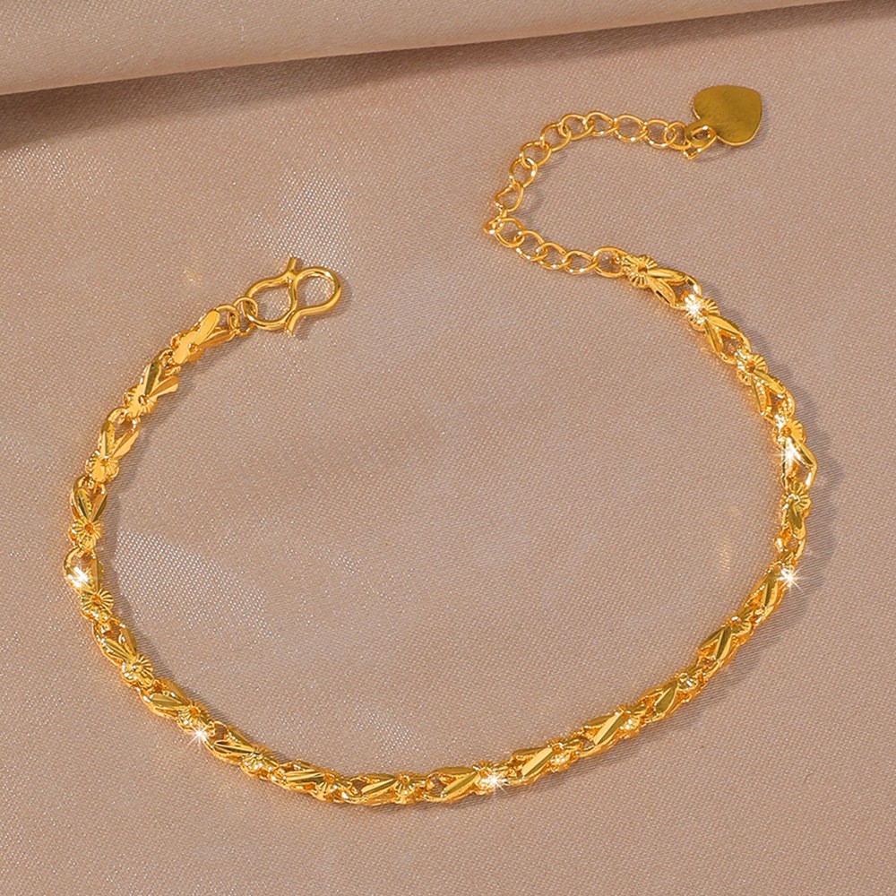22K 23K 24K Thai Baht Yellow Gold Women’s Bracelet