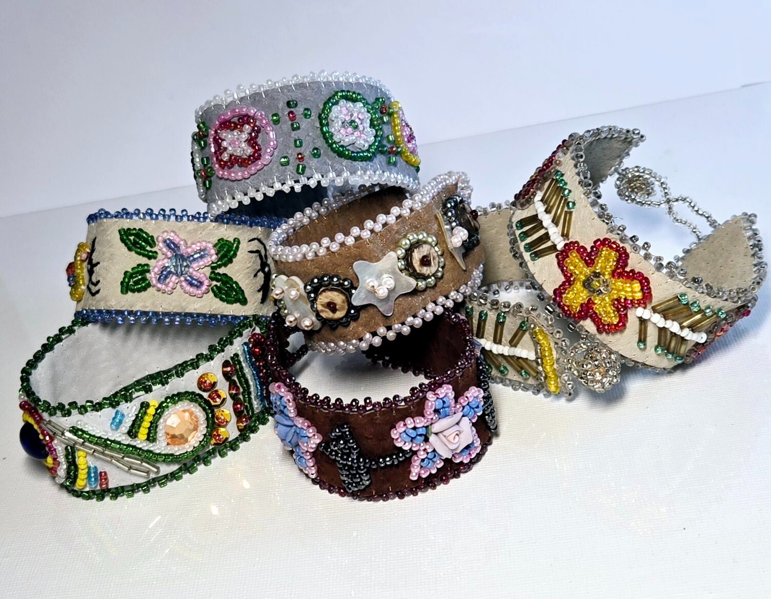 Colorful Bracelets Wholesale Lot of 12 Multi Color Handmade Stone flower Star