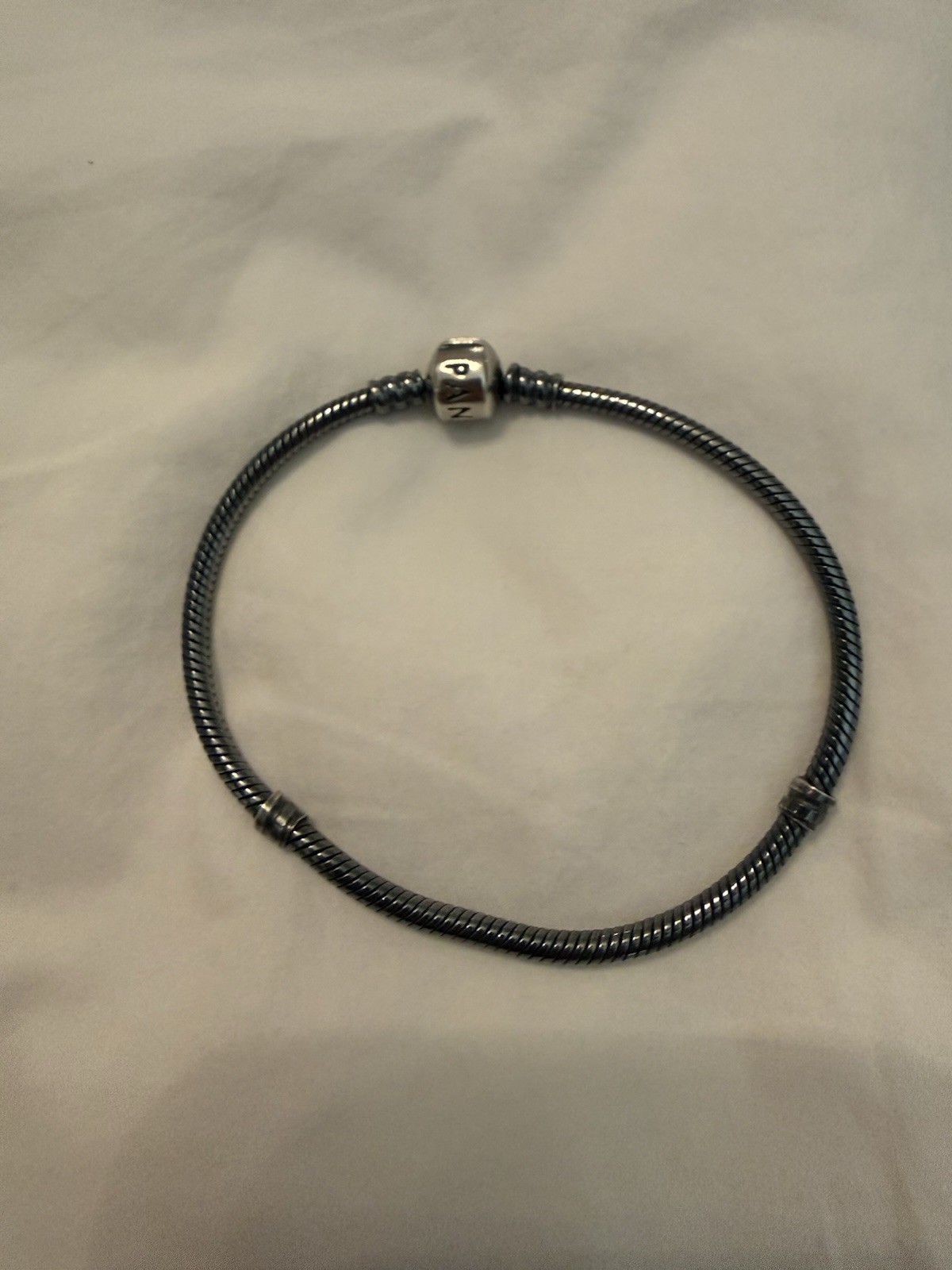 Pandora Oxidized Silver Charm Bracelet 8in
