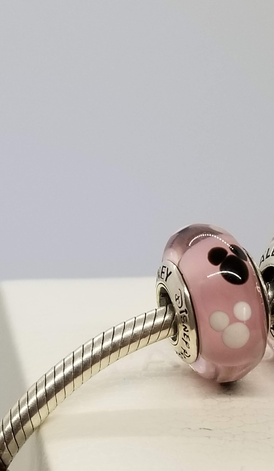 Authentic Pandora Disney Mickey Mouse Icon Pink Murano Glass Parks Exclusive