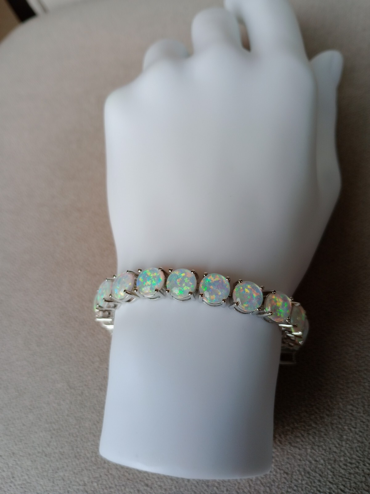 White Opal Tennis Bracelet | Eye-Catching Bracelet | Opal Jewelry | Opal