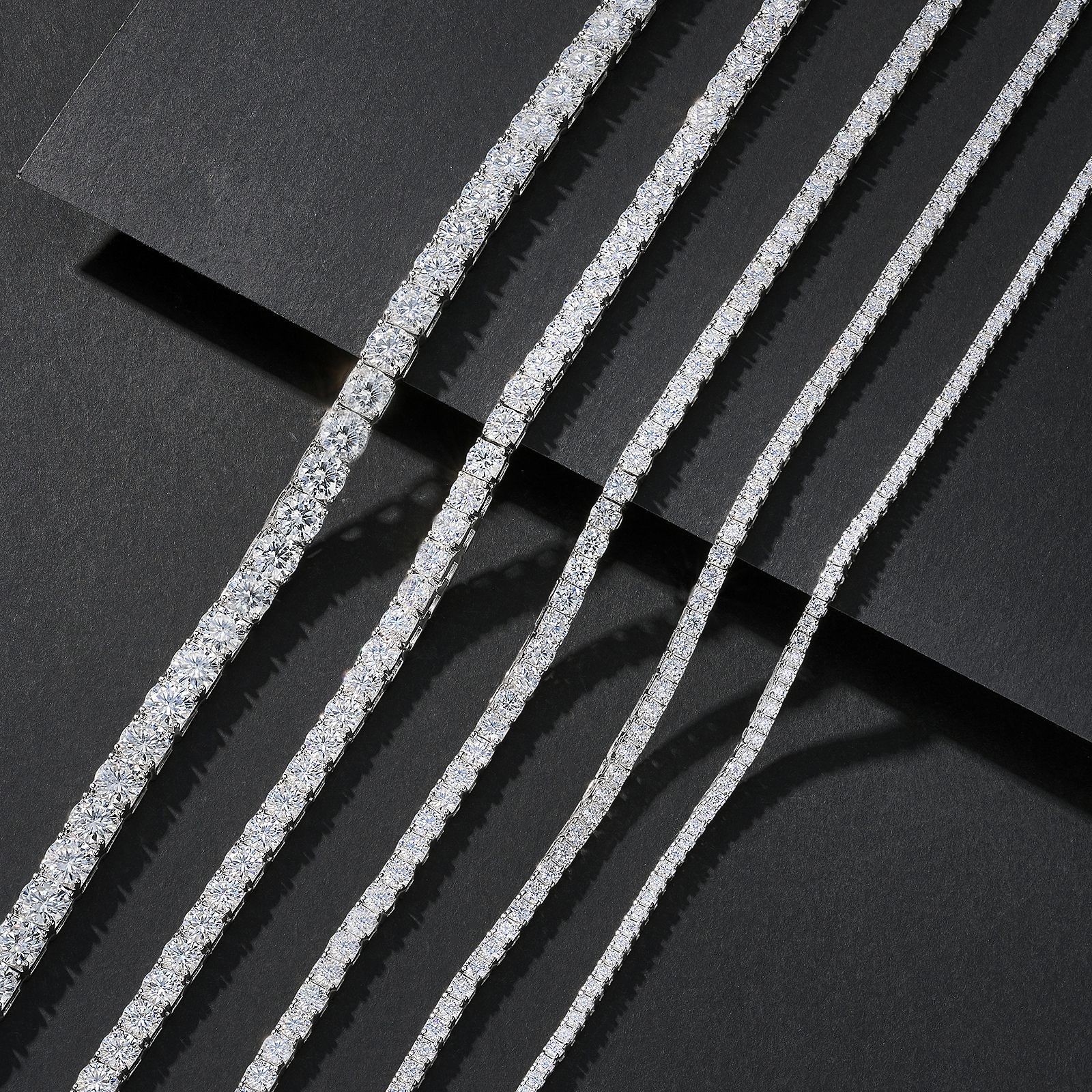 2-6.5mm Round Moissanite Tennis Chain Bracelet 925 Sterling Silver PASSES TESTER