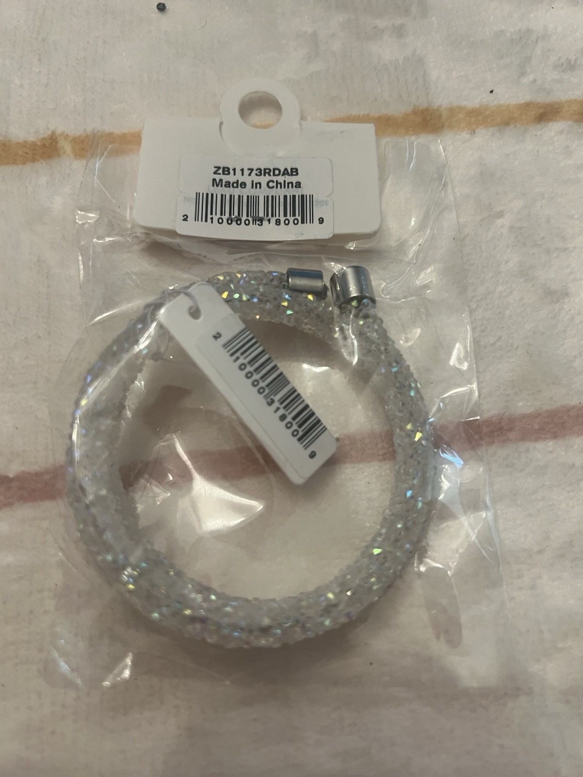 Mod Clear Crystal Bangle Bracelet Round White/Colorless Crystal Magnetic MPN