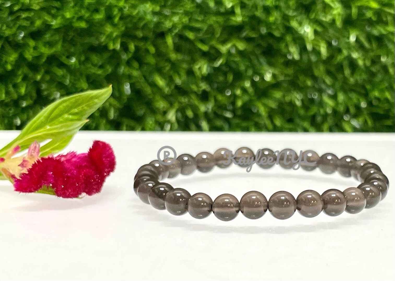 Wholesale Lot 6 Pcs Ice Obsidian 6mm 7.5” Crystal Healing Stretch Bracelet