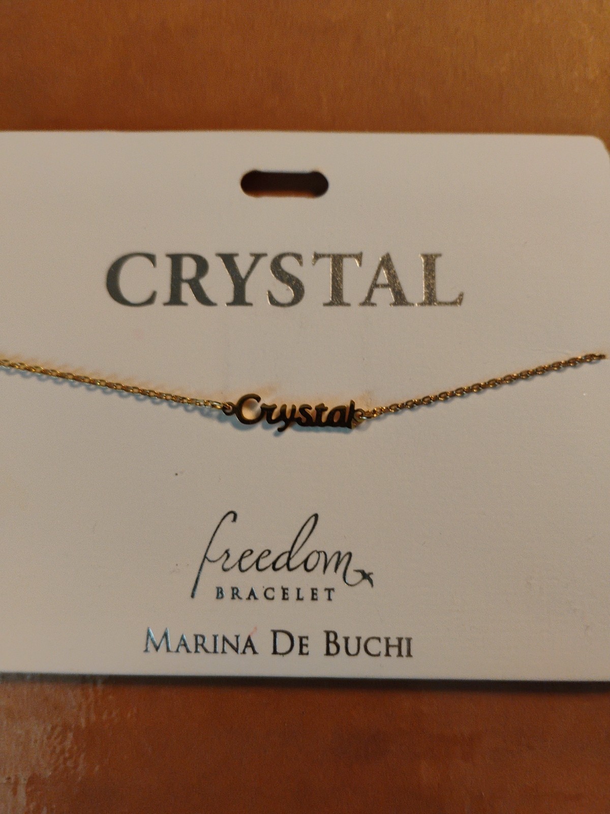 Freedom “Crystal” Personalized Bracelet Gold Color NEW, Nickel Free Jewelry