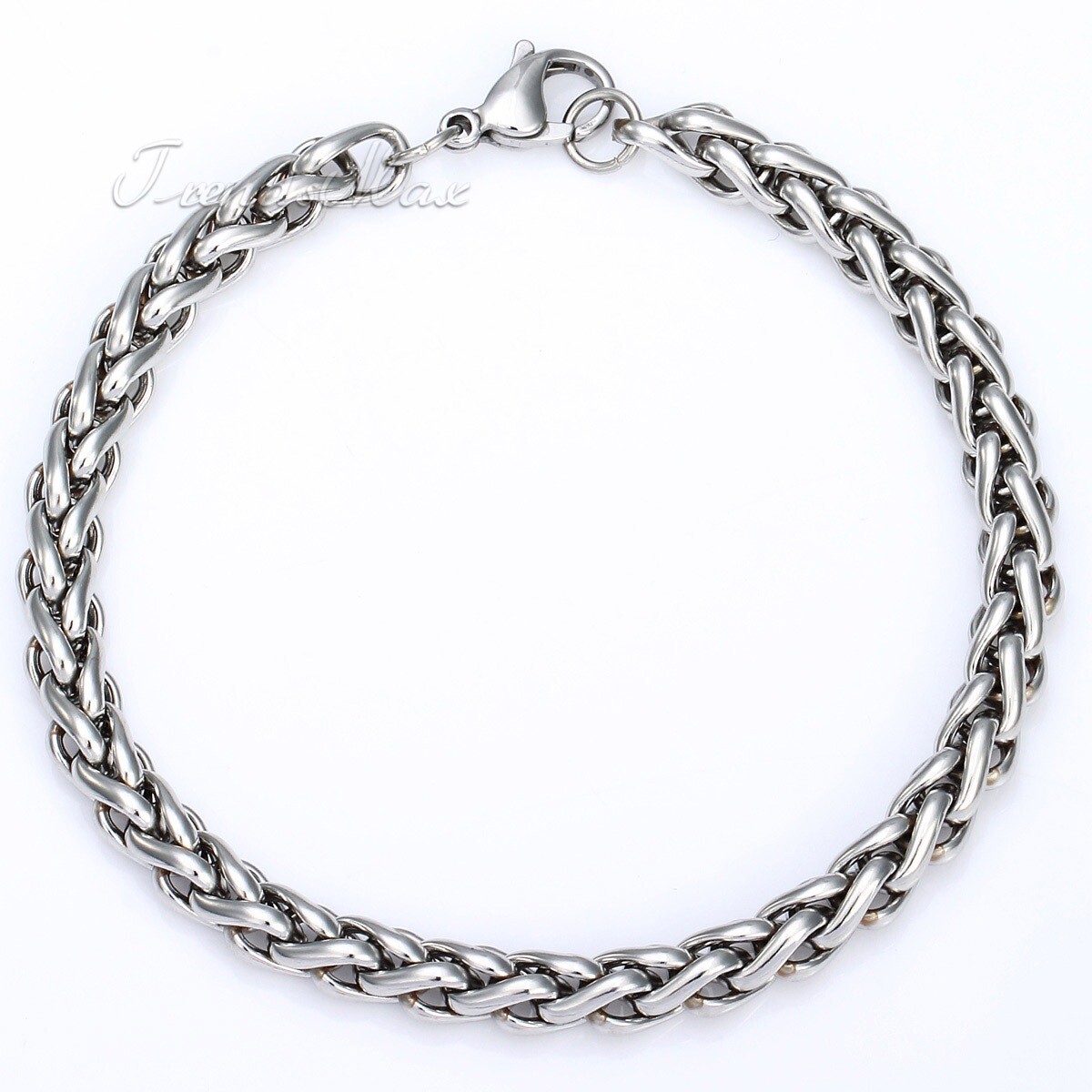 3/3.5/4/6/8/10MM Stainless Steel Braided Wheat Chain Bracelet Jewelry 7/8/9/10″