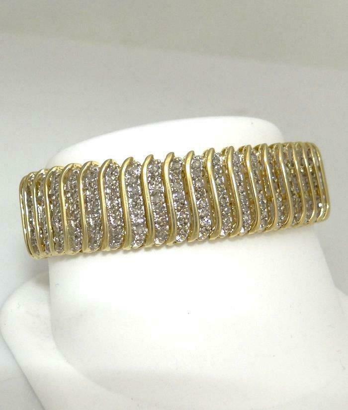 10Ct Round Lab Created Diamond Link Tennis Bracelet 14K Yellow Gold Plated