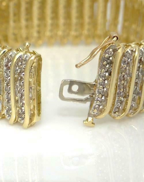 10Ct Round Lab Created Diamond Link Tennis Bracelet 14K Yellow Gold Plated