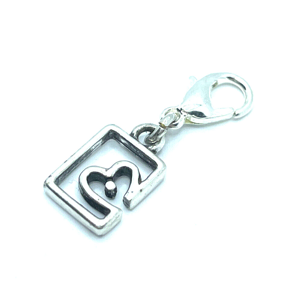 Brighton Rectangle With Open Heart Custom Silver Charm