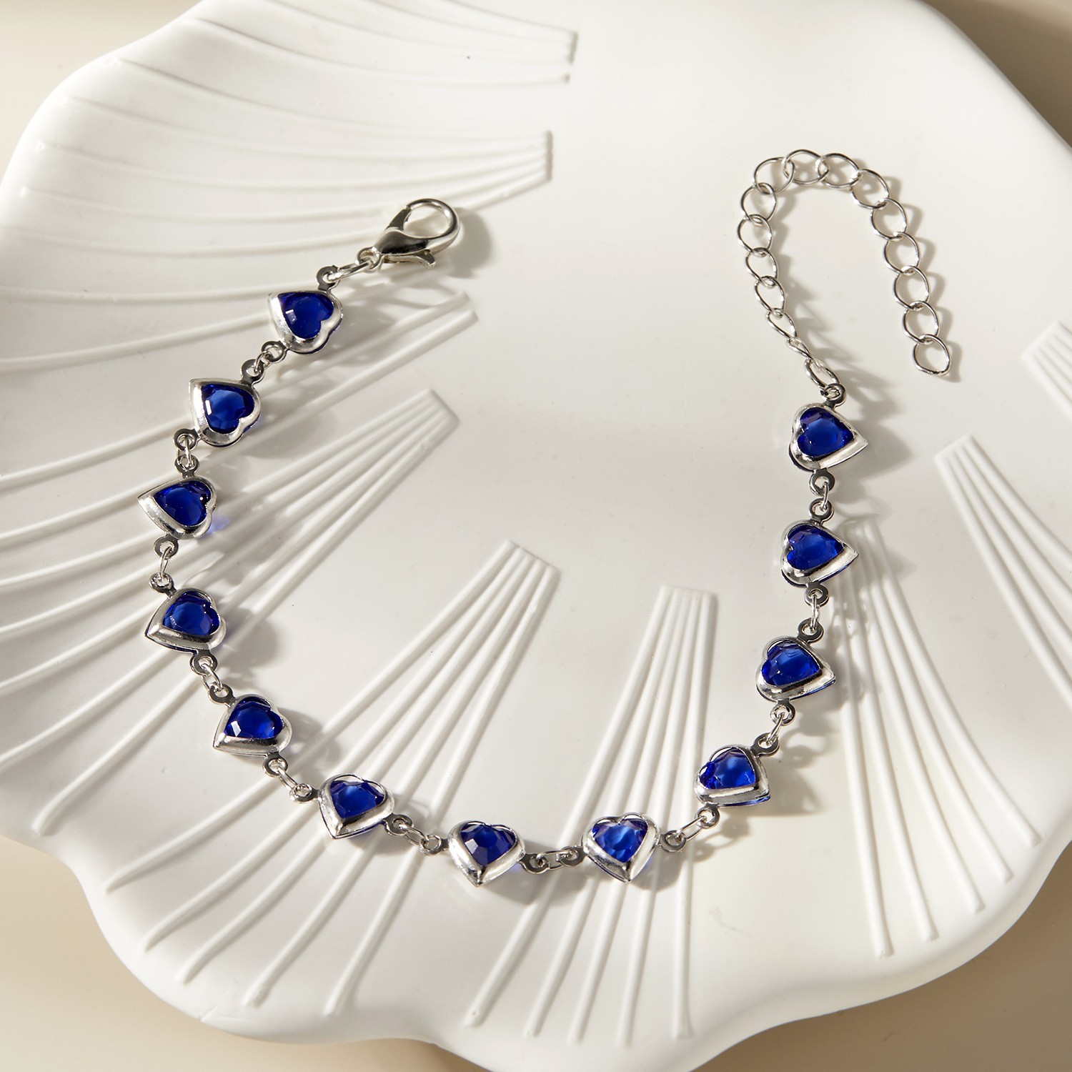 Elegant Crystal Zircon Metal Chain Bracelets for Women Heart Bracelet