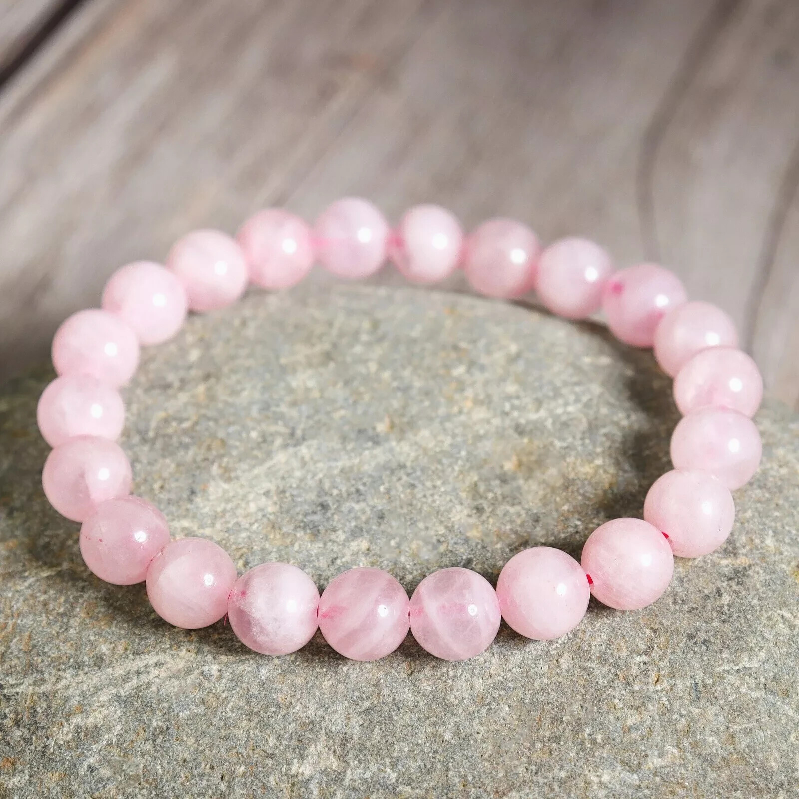 Natural Rose Quartz Stone Bracelet 8mm Beads Pink Crystal Women Bracelet Gift
