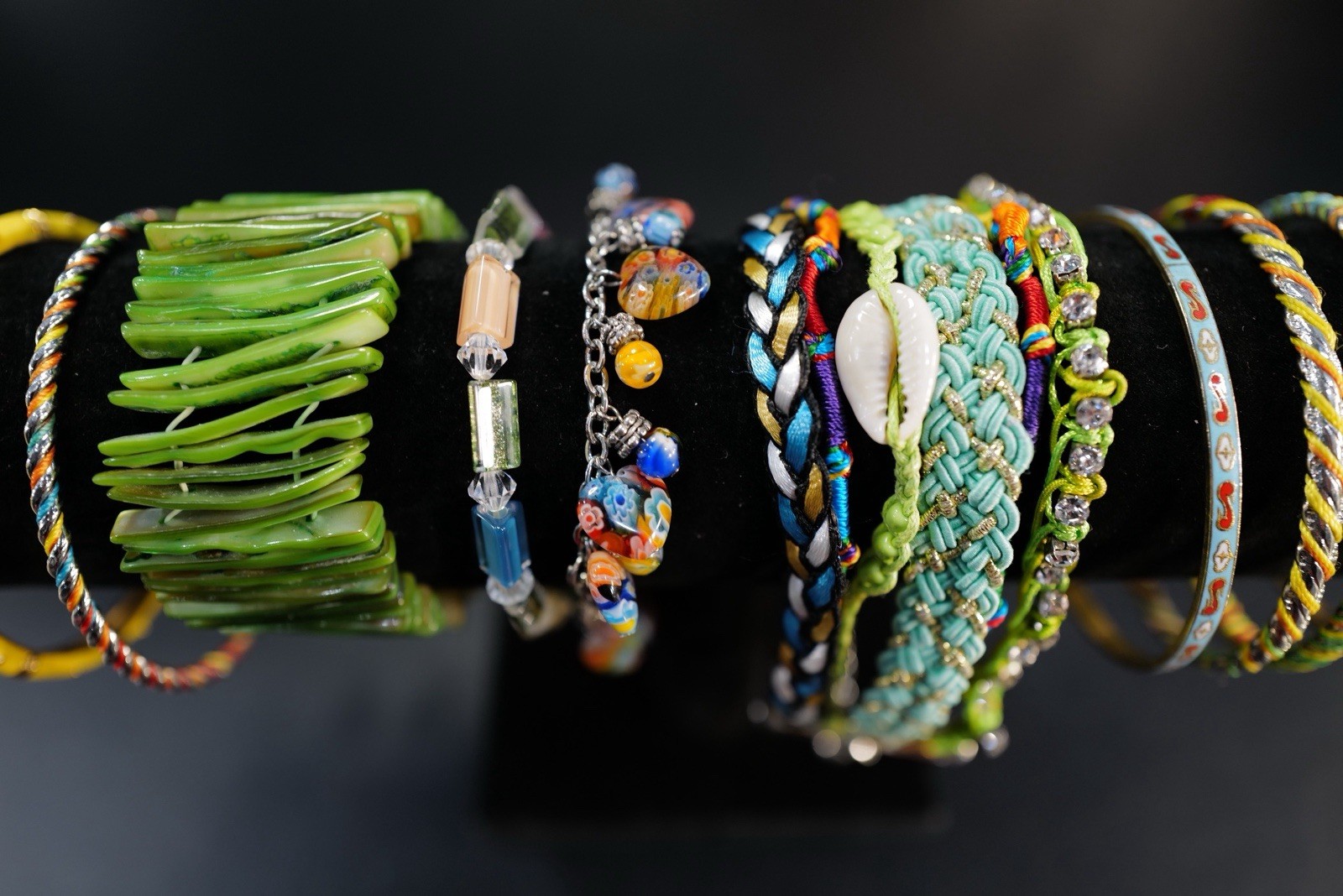 10 Pc Bracelet Multicolored Green Blue Yellow Red Mixed Styles Bangles Cuffs J21