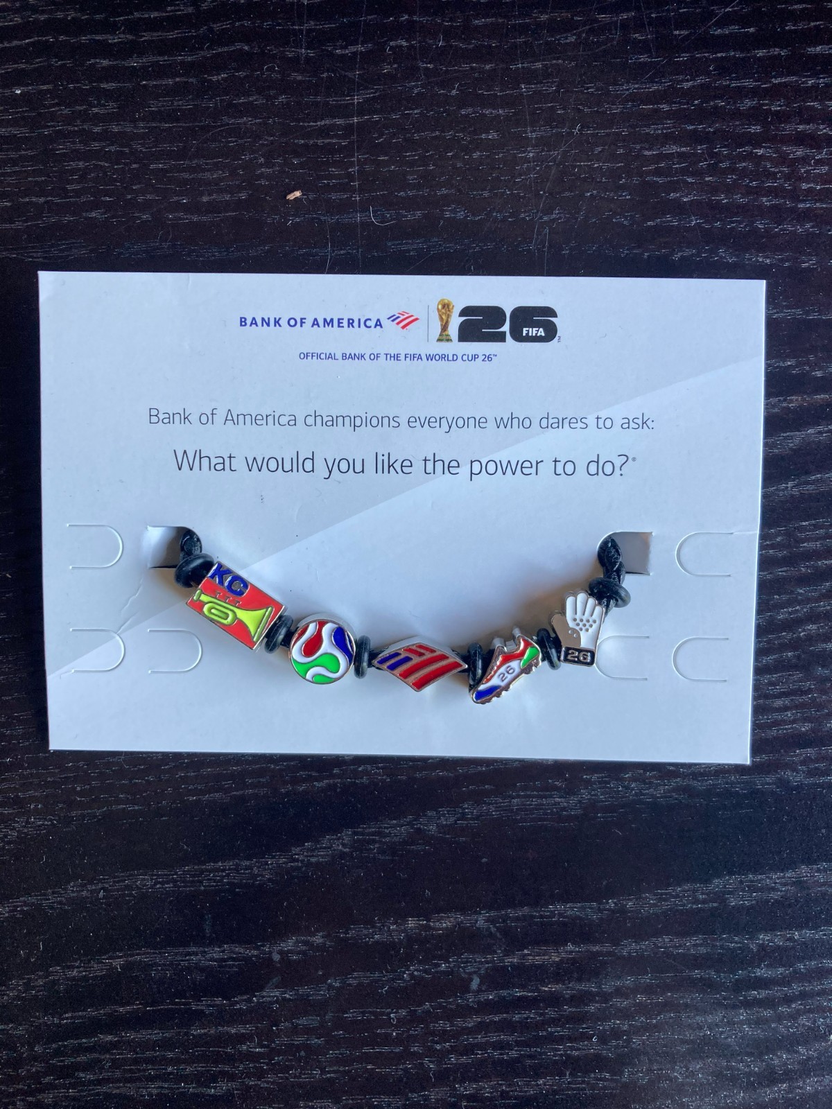 Kansas City FIFA World Cup 2026 Charm Bracelet – size S Black Boot Glove Ball