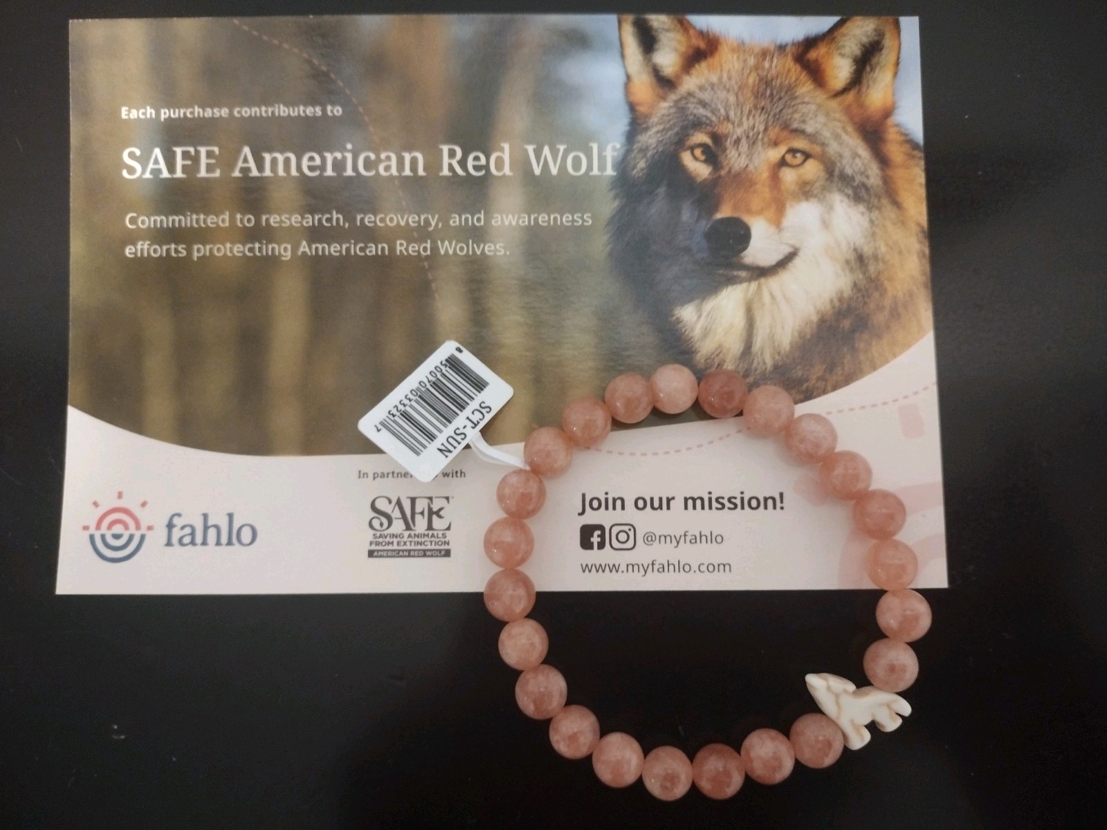 Fahlo Red Wolf Tracking Bracelet, brand new 🐺 Special Edition-Discontinued. $40