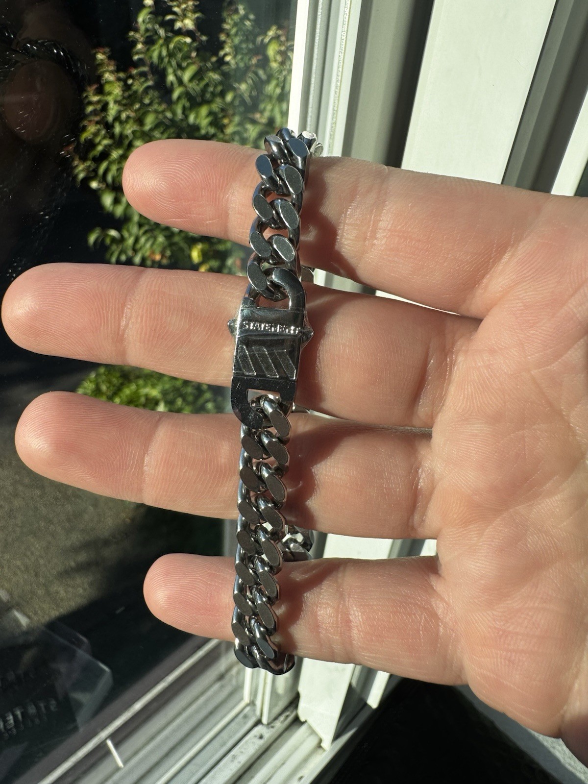 Statement Collective 9mm Cuban Link Stainless Steel Bracelet Silver 8in