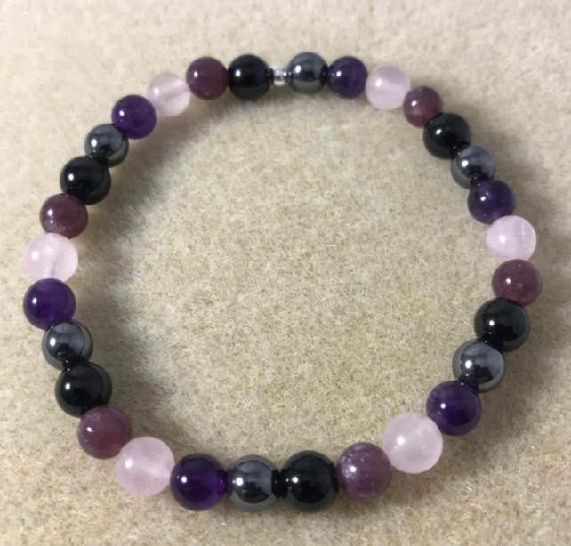 2025 NEW! Empath Protection Bracelet, 6mm Round Bead Stretch Gemstone Bracelet