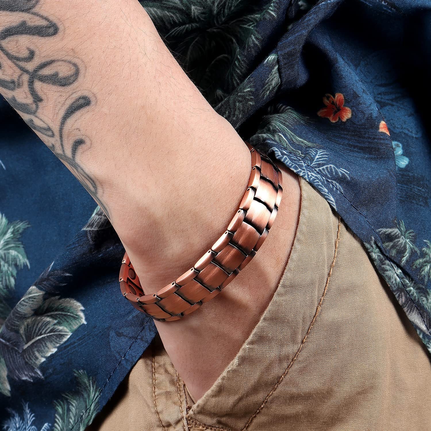 1/2Pack Pure Copper Magnetic Bracelet Arthritis Pain Therapy Energy Cuff Bangle