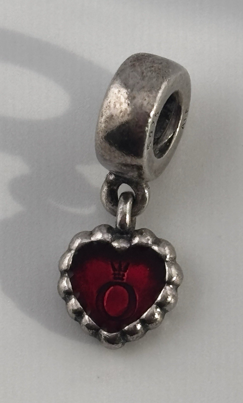 Sterling 925 FOREVER 100% Authentic PANDORA Red Enamel HEART DANGLE Charm/Bead