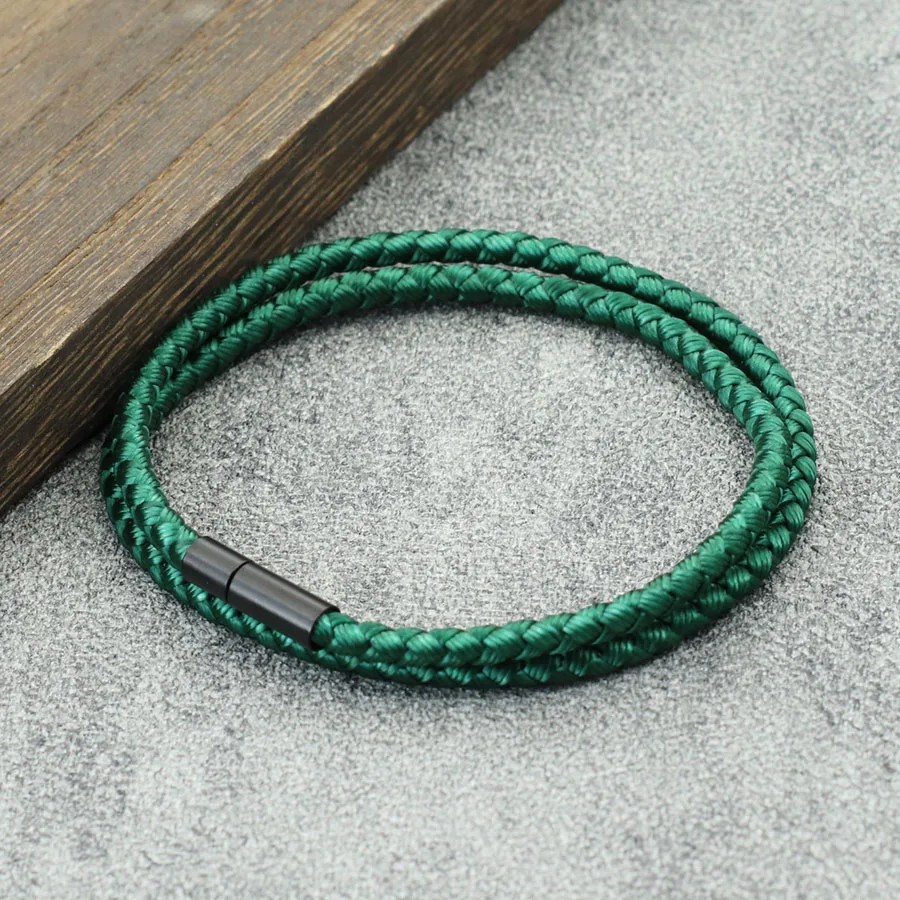Men Bracelet With A Grade 4mm Keel Rope Multiple Colors And Sizes