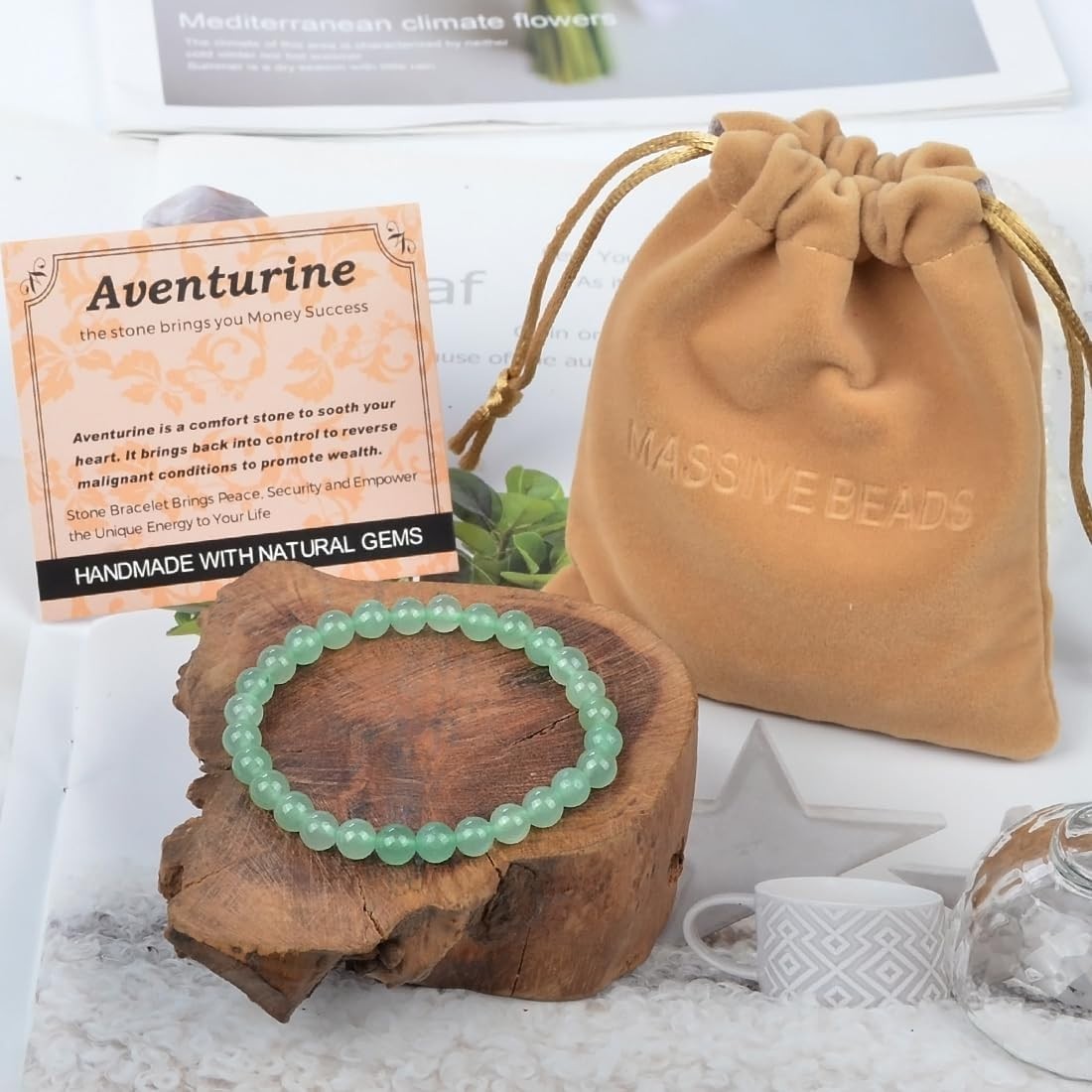 6mm Green Aventurine Elastic Bracelet – Perfect Gift for Energy and Balance