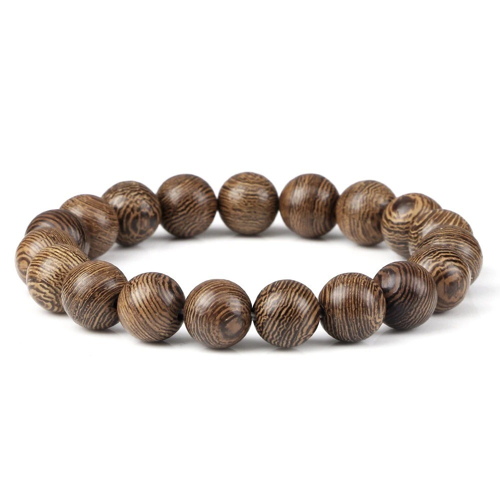 Vintage Men’s Tibetan Buddha Wood Bead Bracelet 10mm Tribal Jewellery for Men