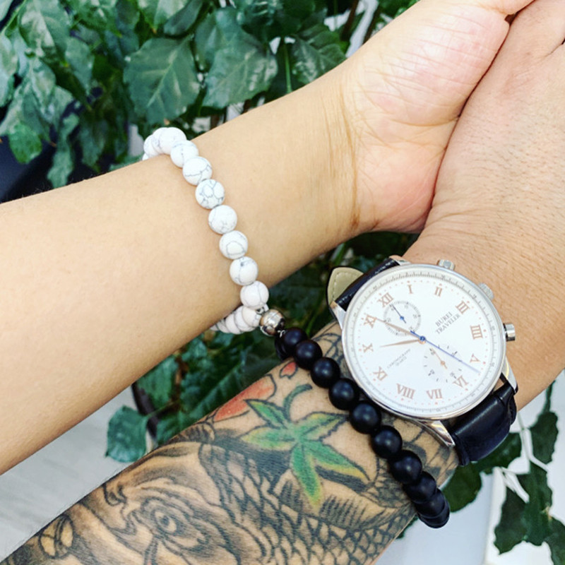 2Pcs/set Magnetic Couples Bracelets Attraction Matching Beaded Bracelets Jewelry