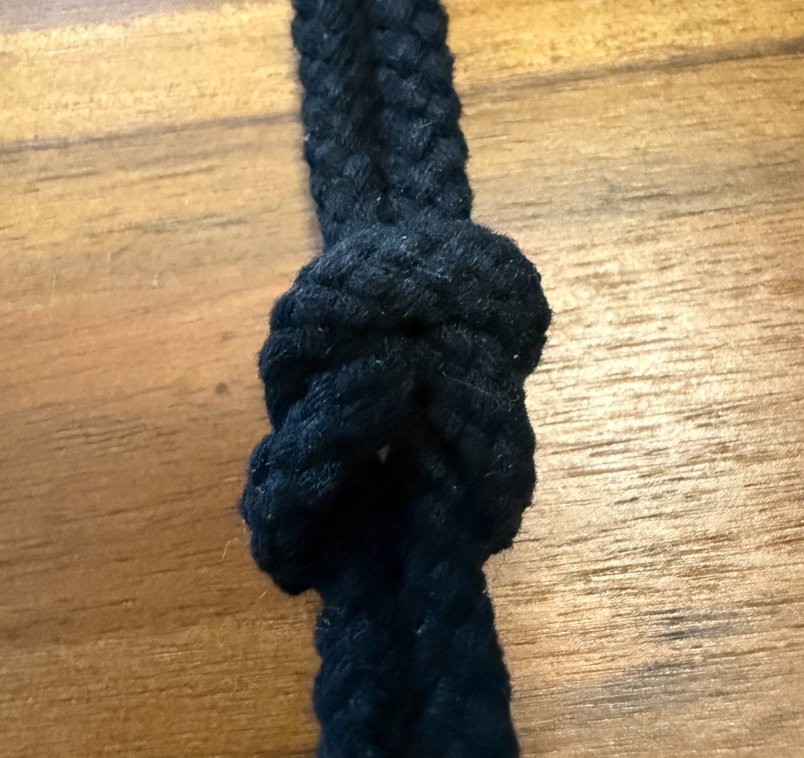 Nautical Knotted Rope bracelet with Silver Buckle (Black, Preowned)