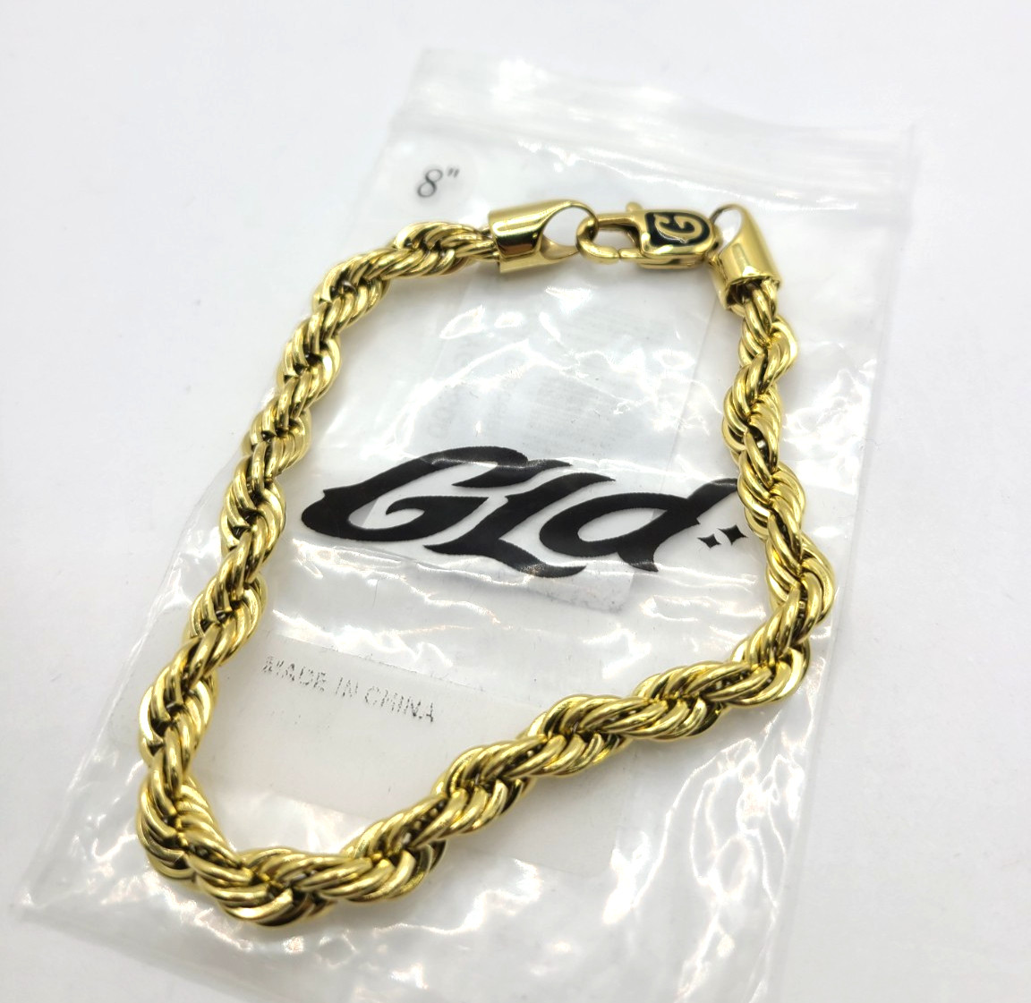 GLD Rope Bracelet in Yellow Gold- 6mm – 8″