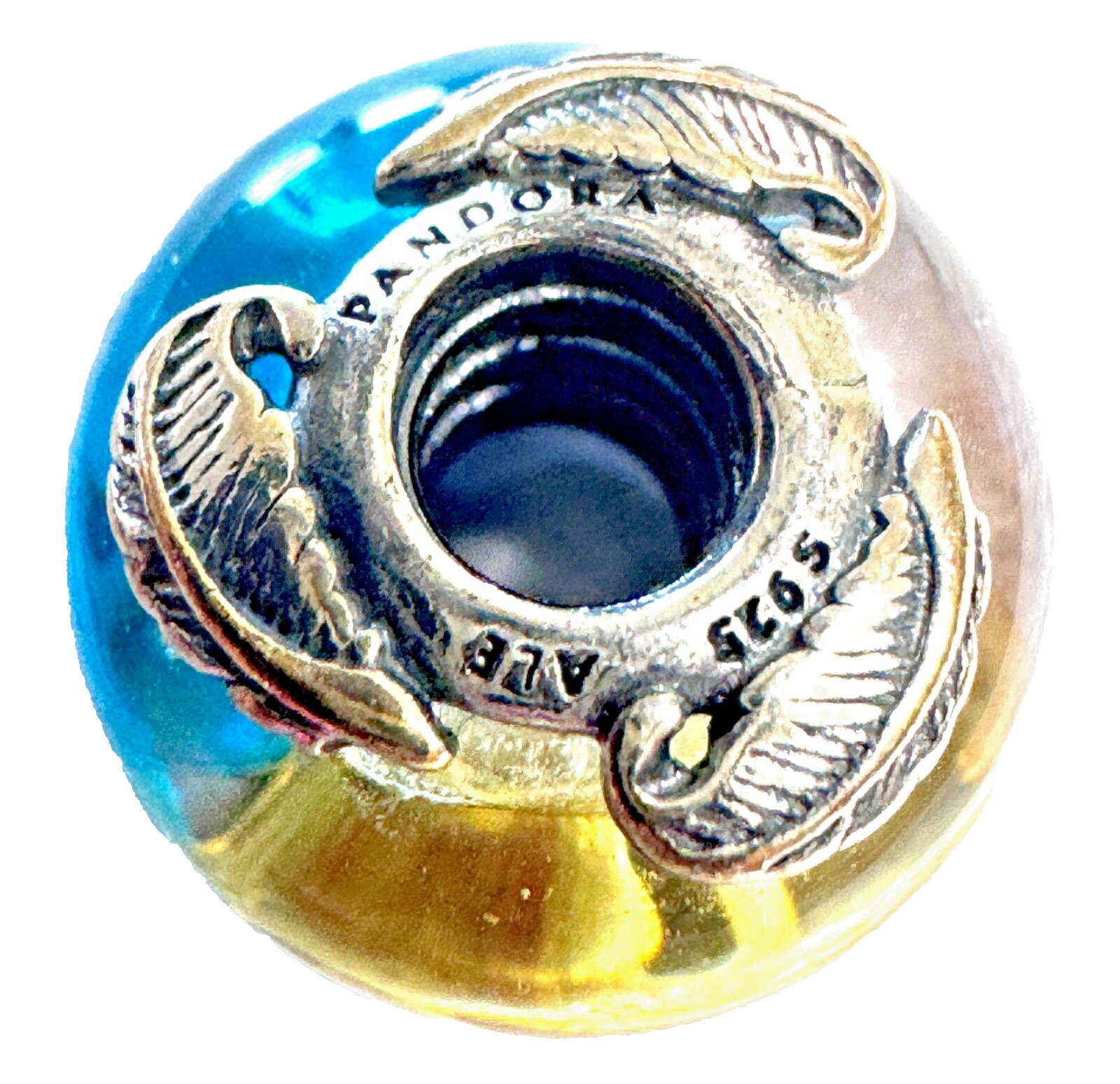 NWT 💕 Pandora Murano Glass and Curved Feather Charm 792577C00