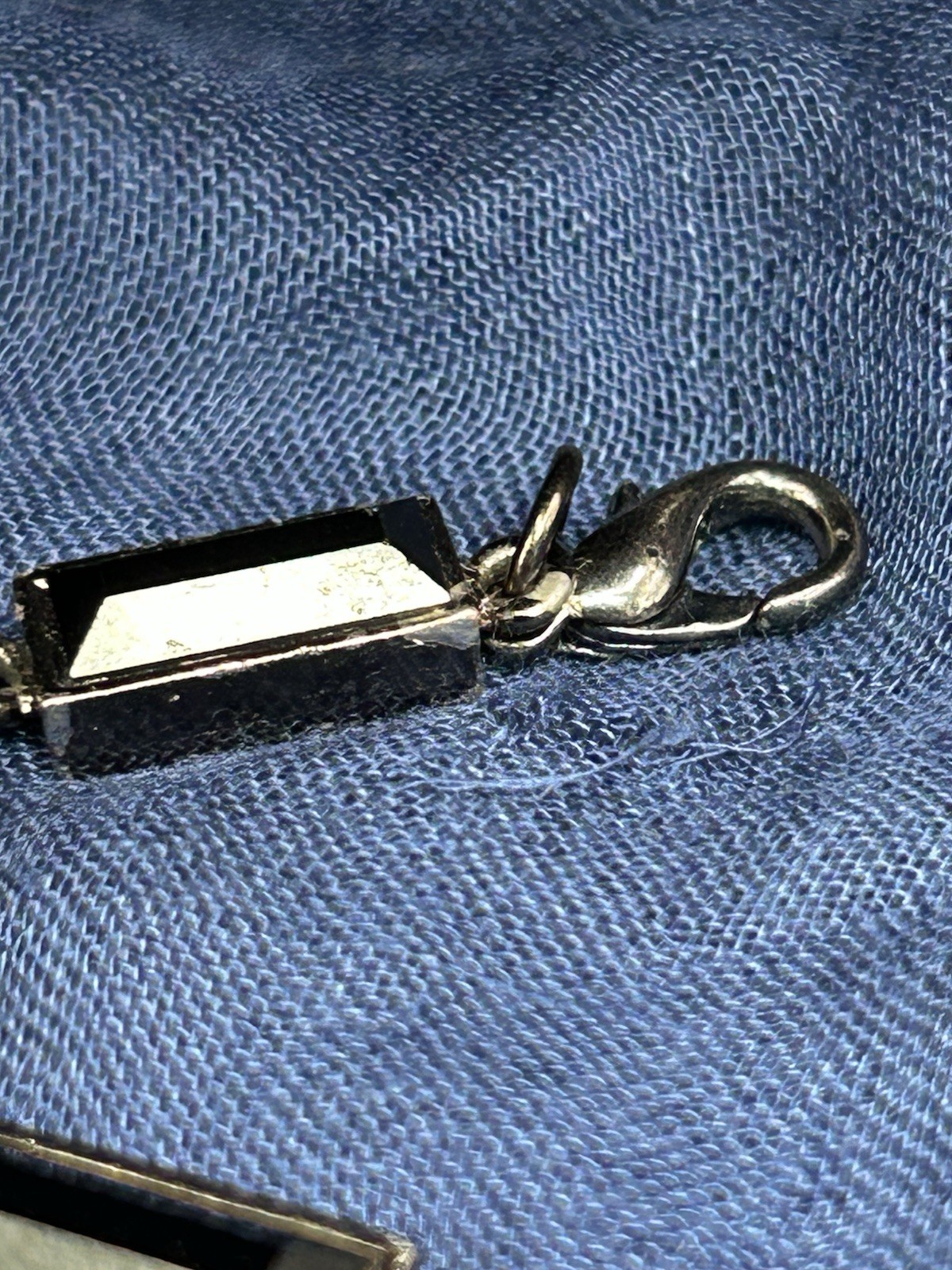 Black Metal Bar Link Chain Bracelet, Rectangle Links, Lobster Clasp, No Stone