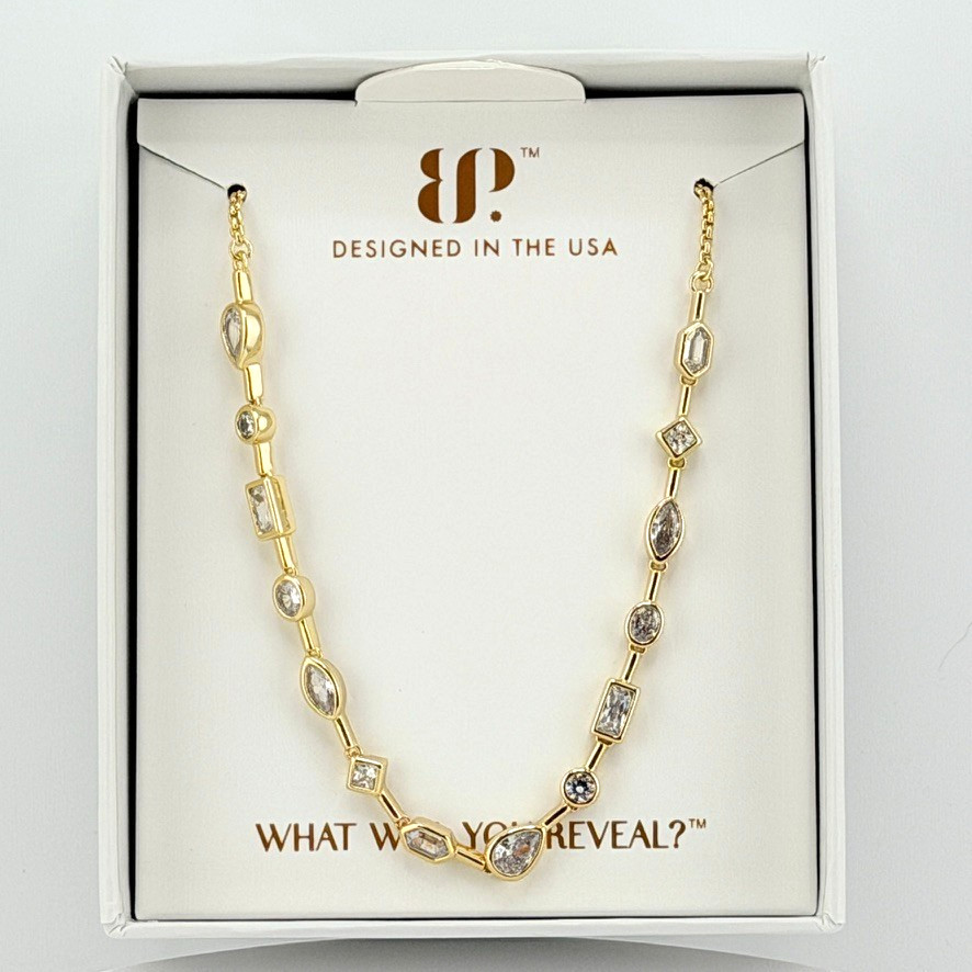 Bomb Party April 2026 Bracelet “The Elenora” Clear CZ on Yellow Gold BR68556