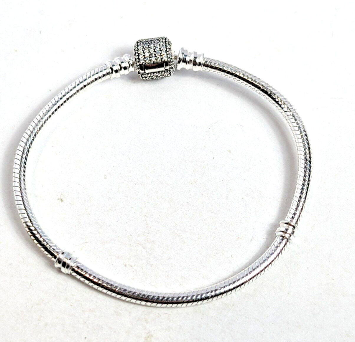Authentic Pandora Bracelet, Pave Clasp, #590723CZ, Sterling Silver, Clear CZ
