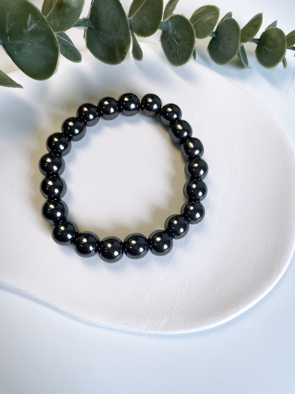 HEMATITE Bracelet Stretch Fit Handmade Crystal Gemstone 7.5″