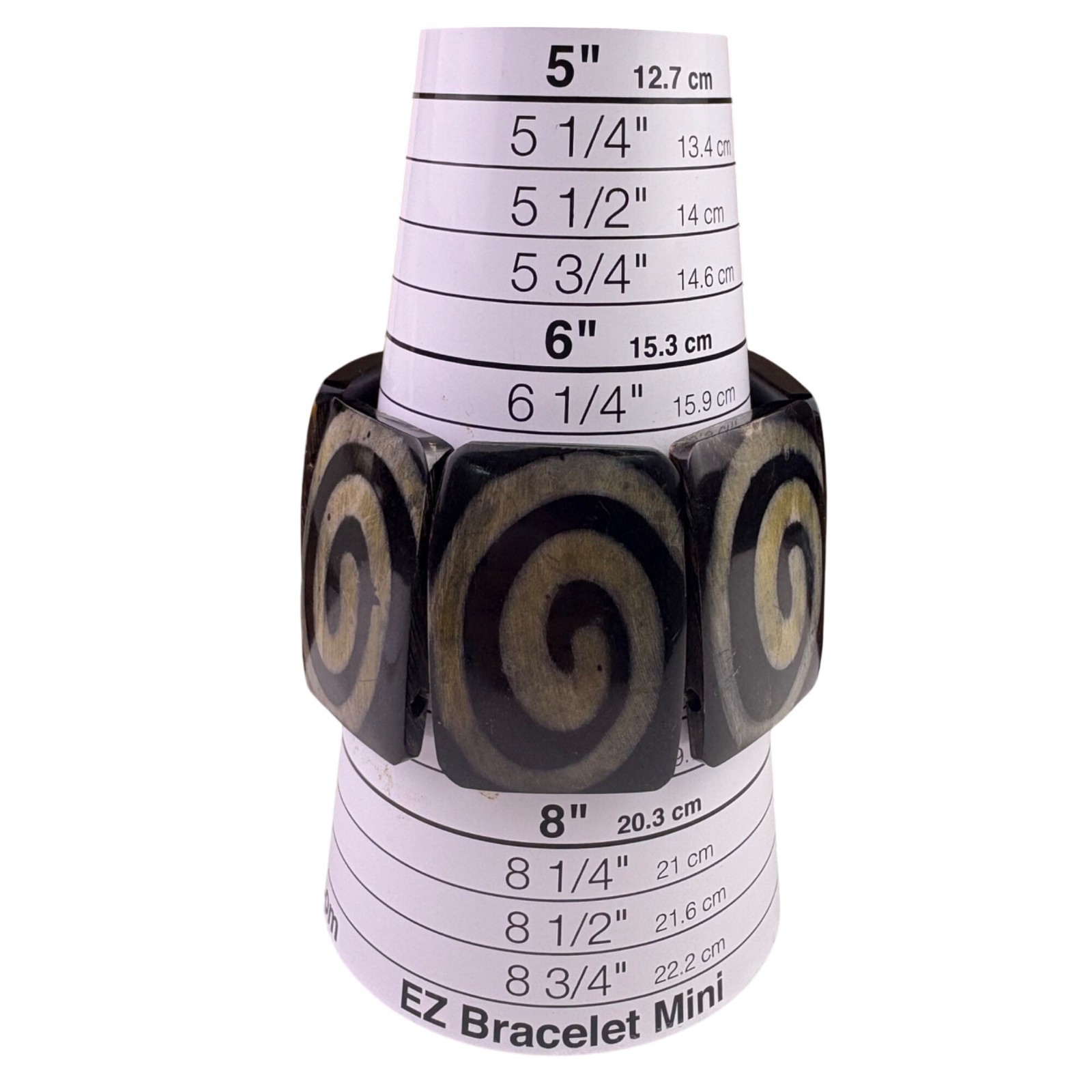 Pagins Unisex Brown Acrylic Spiral Wide Elastic Bracelet Adjustable Tribal Desig